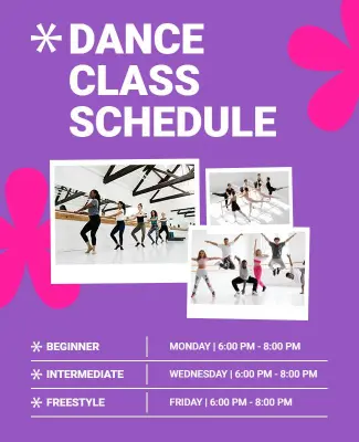 Dance Class Schedule Poster Template