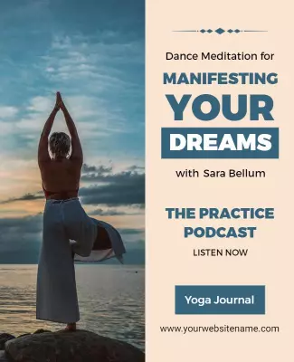 Dance Meditation Podcast Promotional Flyer Template