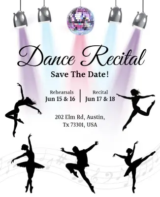 Dance Recital Event Flyer Template