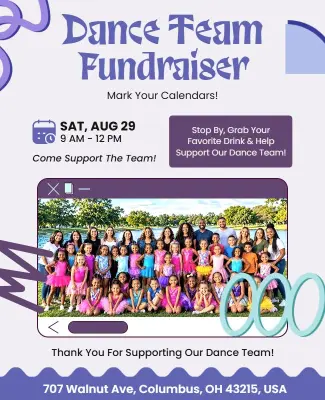 Dance Team Fundraiser Event Flyer Template