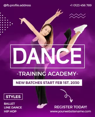 Dance Training Academy Registration Flyer Template