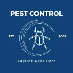 Dark Blue Background Featuring Pest Control Effectively Logo Template