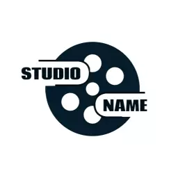 Dark Circular Film Reel Design for Entertainment Studio Logo Template