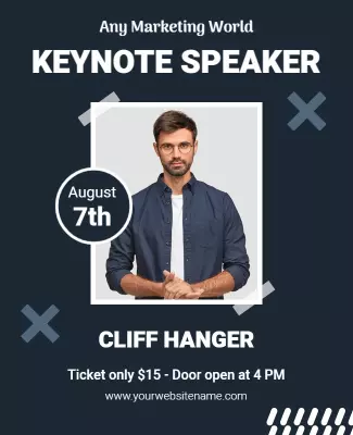 Dark Gray Keynote Speaker Flyer Template
