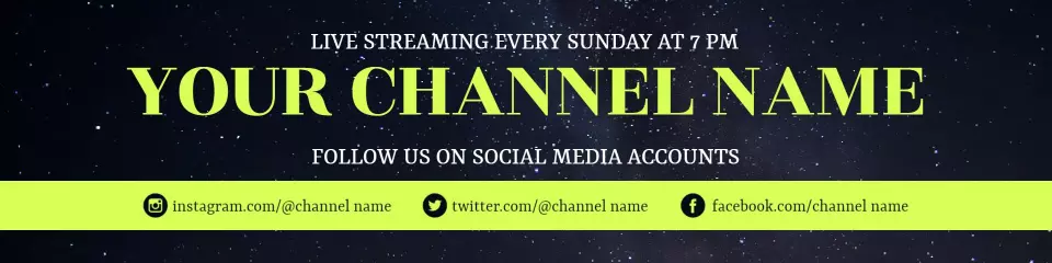 Dark Starry Night Background for Twitch Channel Banner Template