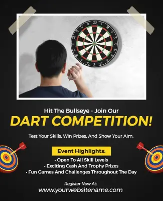 Dart Competition Event Promotional Flyer Template