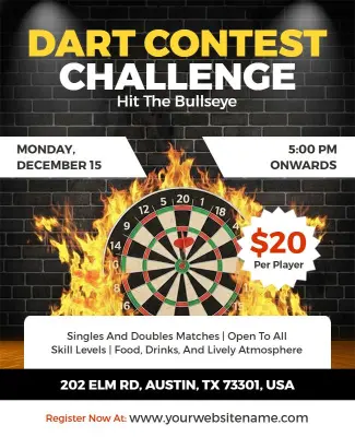 Dart Contest Challenge Event Flyer Template