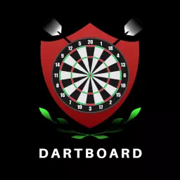 Dartboard Design with Bold Red and Green Elements Logo Template