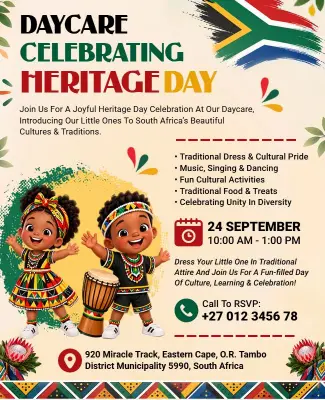 Daycare Heritage Day Celebration Flyer Template