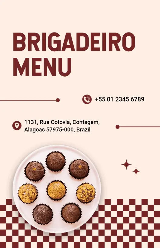 Decadent Brigadeiro Treats with Various Flavors Chocolate Menu Template
