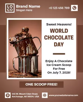 Decadent Chocolate Theme for World Chocolate Day Poster Template