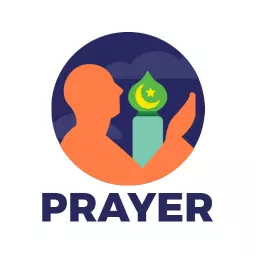 Deep Blue and Orange Portrait Embracing Spiritual Prayer Logo Template