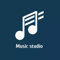 Deep Blue Music Studio Featuring Notation Elements Logo Template