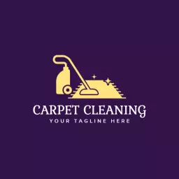 Deep Cleaning Carpet Services With Professional Equipment Logo Template