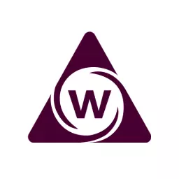 Deep Purple Triangle Design Featuring the Letter W Logo Template