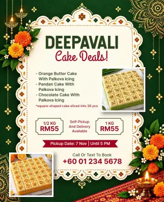 Deepavali Cake Promotion Flyer Template