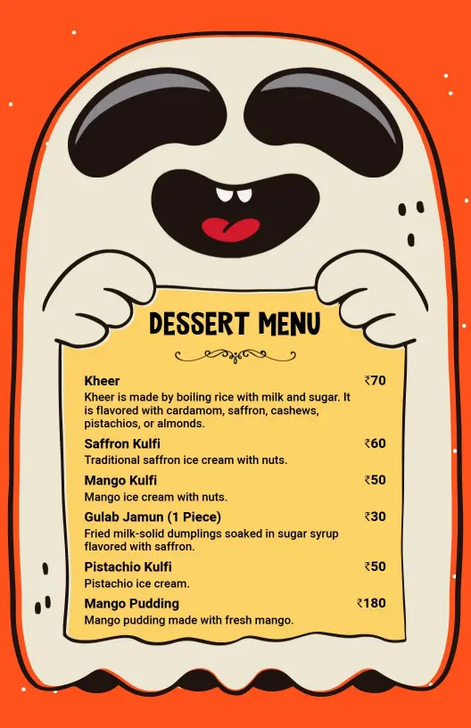 Delectable Indian Desserts Featuring Kheer and Kulfi Indian Cuisine Menu Template