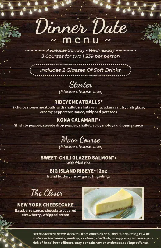 Delectable Ribeye Meats and Sweet Chili Salmon Dinner Menu Template