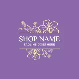 Delicate Floral Design on Soft Purple Background Logo Template