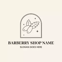 Delicate Outline of Barberries Illustrating Fresh Fruit Logo Template
