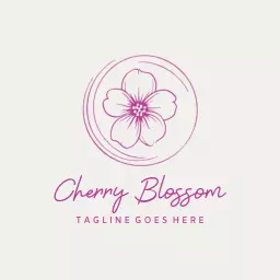 Delicate Pink Cherry Blossom Design Emphasizing Nature Logo Template