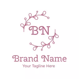 Delicate Pink Floral Design for Minimalist Branding Logo Template