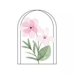 Delicate Pink Flower Arrangement for Stylish Florist Logo Template
