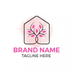 Delicate Pink Flower Design Emphasizing Minimalist Style Logo Template