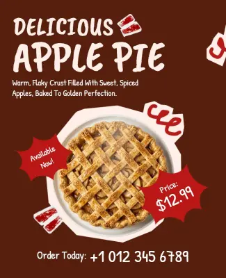 Delicious Apple Pie Advertisement Poster Template