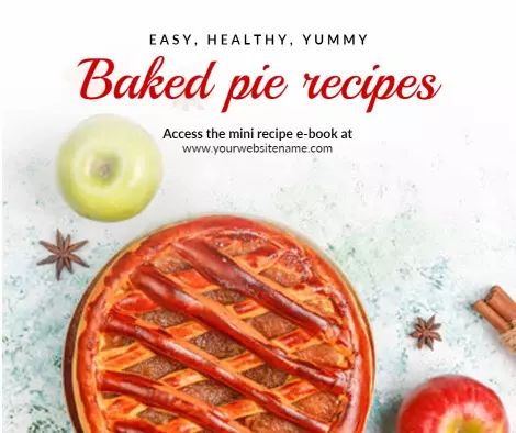 Delicious Baked Cinnamon Apple Pie Recipes Promotion Ad Template