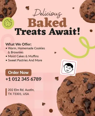 Delicious Baked Treats Promotional Flyer Template