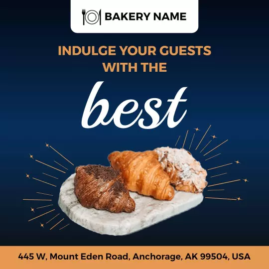 Delicious Bakery Croissants Indulgence Promotion Ad Template