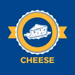 Delicious Blue Cheese Design with Bold Yellow Elements Logo Template