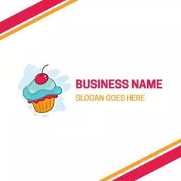 Delicious Blue Frosting Cupcake Design for Cake Business Logo Template