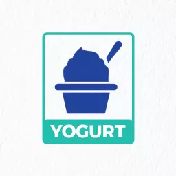 Delicious Blue Yogurt in a Cup for Healthy Living Logo Template