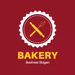 Delicious Bread Baking Tools Design for Bakery Logo Template