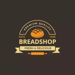 Delicious Brown and Yellow Bakery Logo with Fresh Bread Theme Logo Template
