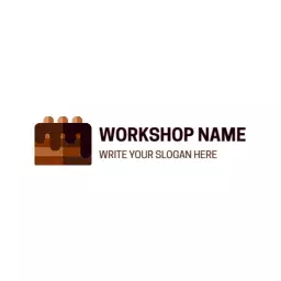 Delicious Brown Chocolate Cake Creation Workshop Logo Template