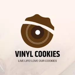 Delicious Brown Cookie Design Celebrating Vinyl Culture Logo Template