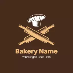 Delicious Brown Pastry Elements Representing Bakery Logo Template