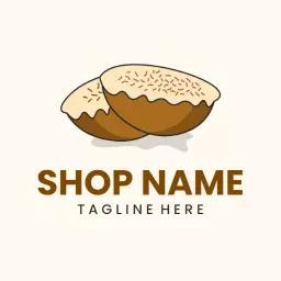 Delicious Brown Pukis with Tasty Toppings Logo Template