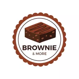 Delicious Brownie Slice Surrounded by Sweet Treats Logo Template