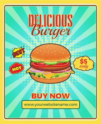 Delicious Burger Promotion Flyer Template
