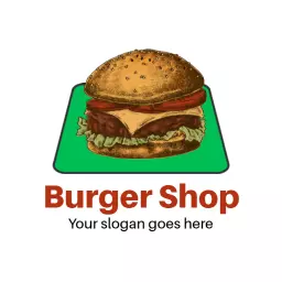 Delicious Burger with Fresh Ingredients Perfect for Food Lovers Logo Template