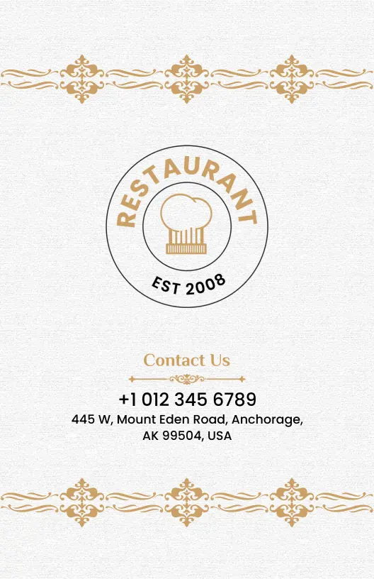 Delicious Burgers and Flavorful Wings Selection Restaurant Menu Template
