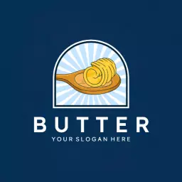 Delicious Butter Served on a Wooden Spoon Logo Template
