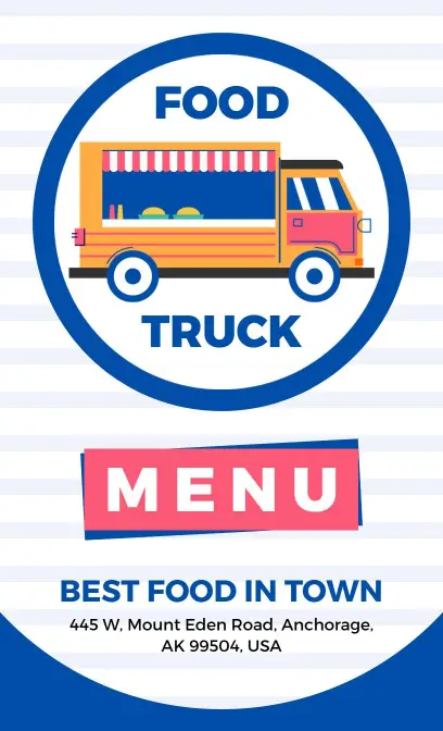Delicious Calzones and Flavorful Pizzas Food Truck Menu Template