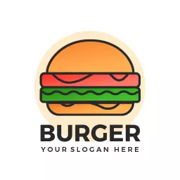 Delicious Cartoon Style Burger Icon Perfect for Food Branding Logo Template