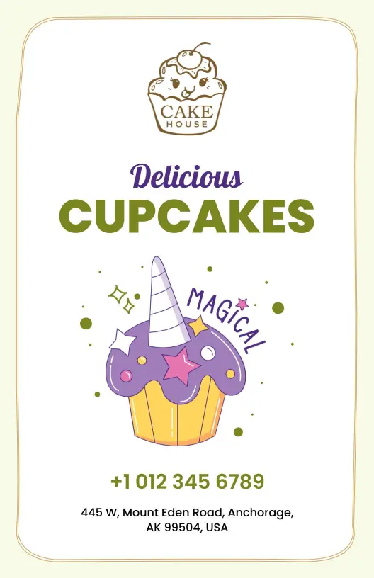 Delicious Center-Filled Cupcake Selections for Every Occasion Cake Menu Template