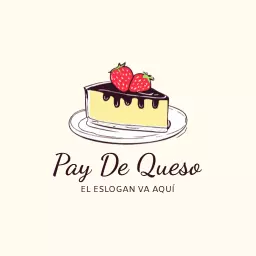 Delicious Cheesecake with Strawberries Stacked on Top Logo Template